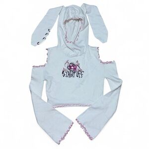 STARRY UFF Knit Bunny Rabbit Crop Top